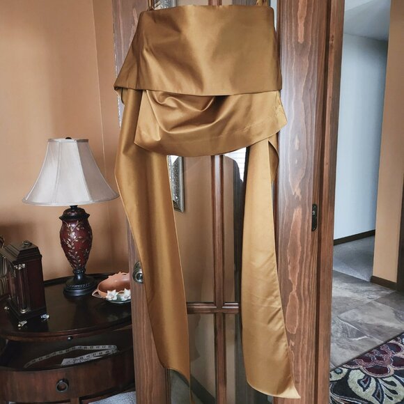 J. Crew Gold Silk Bow Strapless Top - Women's Size 12 NWT - Picture 4 of 8